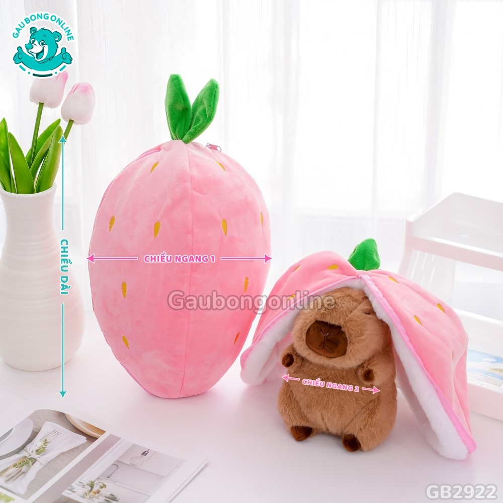 Cách đo kích thước của Chuột Capybara Trái Cây 2in1 – Quả Dâu