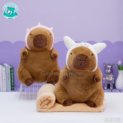 Gối Chăn Mền Chuột Capybara Cosplay