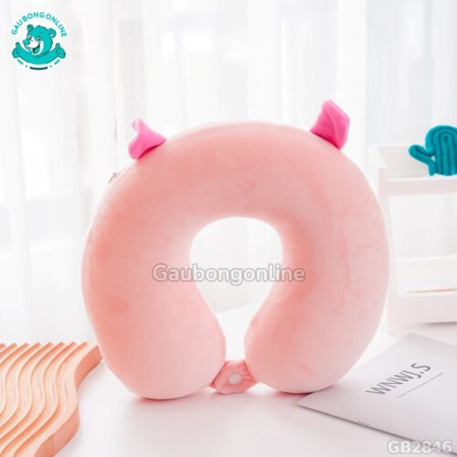 Gối Cổ Cao Su Capybara Hồng Bóng Tennis mềm mại, êm ái