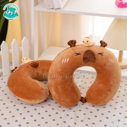 Gối Cổ Capybara Đội Vịt đàn hồi và êm ái