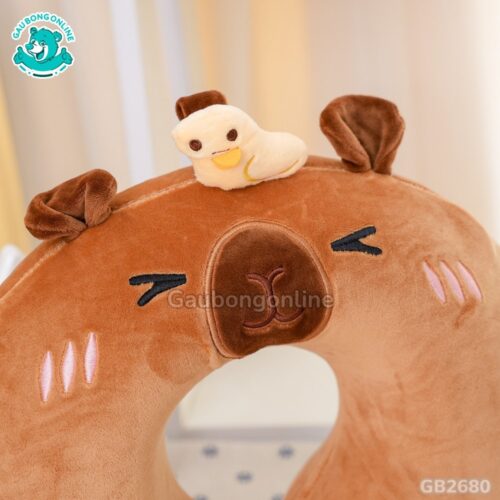 Gối Cổ Capybara Đội Vịt hoạ tiết đáng yêu