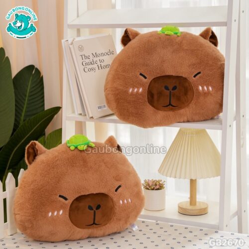 Gối Tựa Chuột Capybara Đội Rùa đã được bán tại Gấu Bông Online