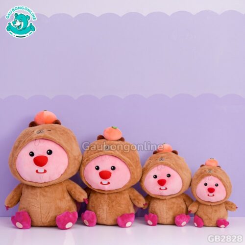 Loopy Cosplay Capybara Đội Hồng đa dạng kích thước