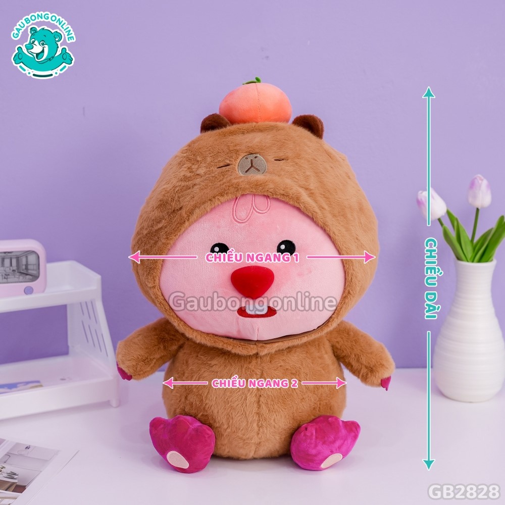 Cách đo kích thước của Loopy Cosplay Capybara Đội Hồng