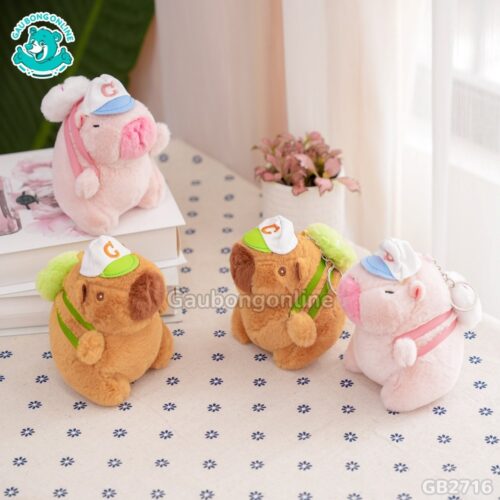 Móc Khóa Chuột Capybara Đeo Balo Bóng nhiều mẫu mã đáng yêu