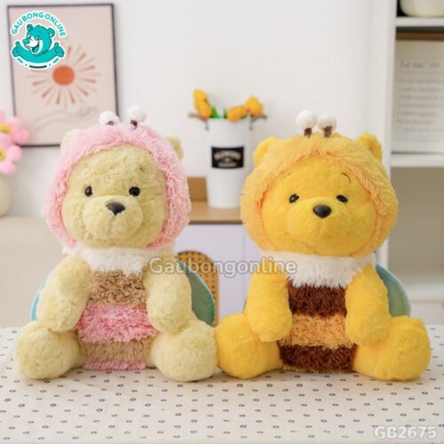 Gấu Pooh Cosplay Ong hai màu tươi tắn