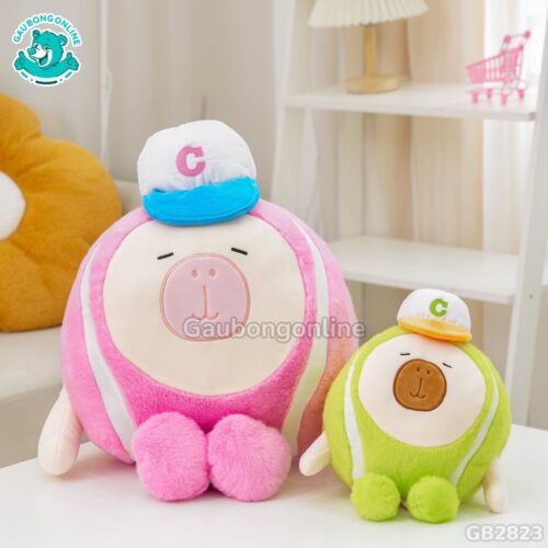 Quả Bóng Chuột Capybara Đội Mũ hai màu xinh xắn
