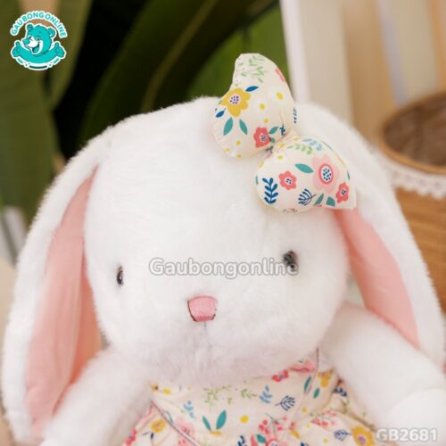 Thỏ Áo Hoa Đeo Túi lông nhung mềm mại