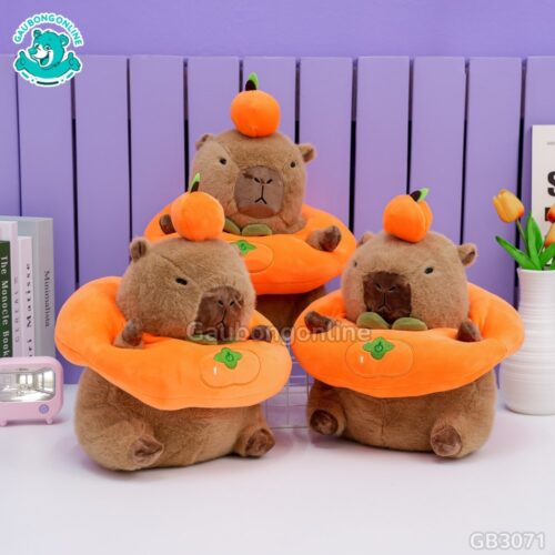 Chuột Capybara Mặc Áo Quả Hồng làm đồ trang trí cực xinh xắn