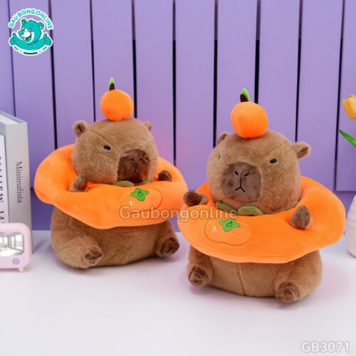Chuột Capybara Mặc Áo Quả Hồng màu sắc tươi tắn