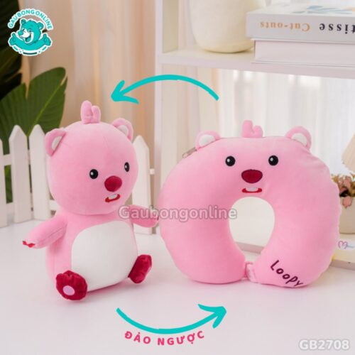 Gối Cổ Biến Hình - Loopy Hồng