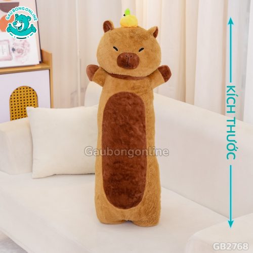 Gối Ôm Chuột Capybara Đội Cam