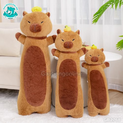 Gối Ôm Chuột Capybara Đội Cam