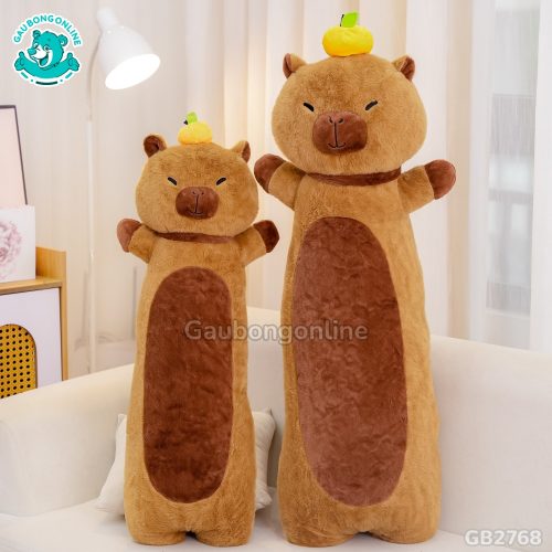 Gối Ôm Chuột Capybara Đội Cam