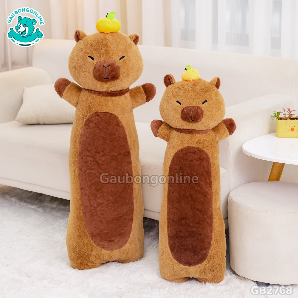 Gối Ôm Chuột Capybara Đội Cam