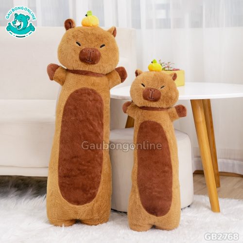 Gối Ôm Chuột Capybara Đội Cam