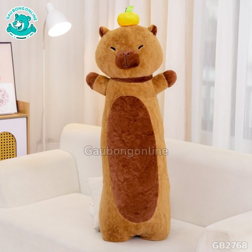 Gối Ôm Chuột Capybara Đội Cam