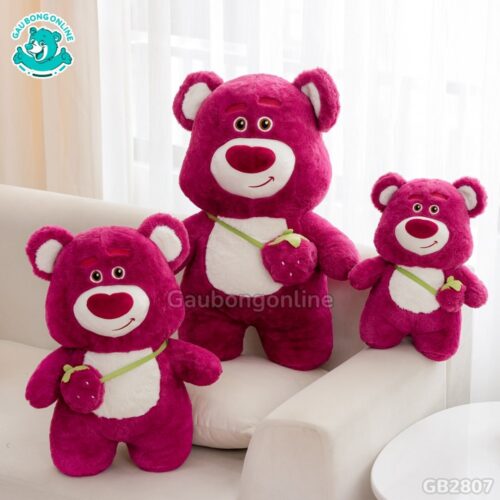 Lotso Đứng Đeo Túi Dâu hồng đậm xinh xắn