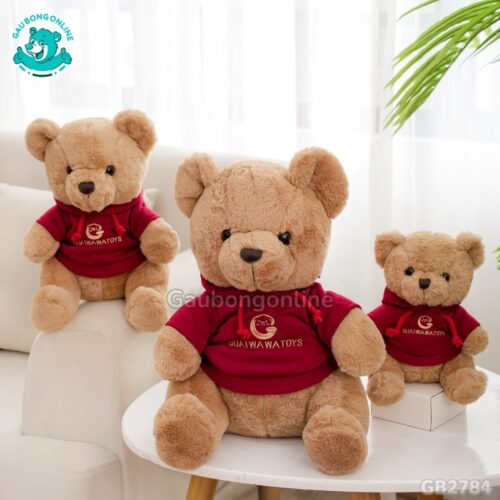Gấu Mặc Áo Nỉ – Nâu