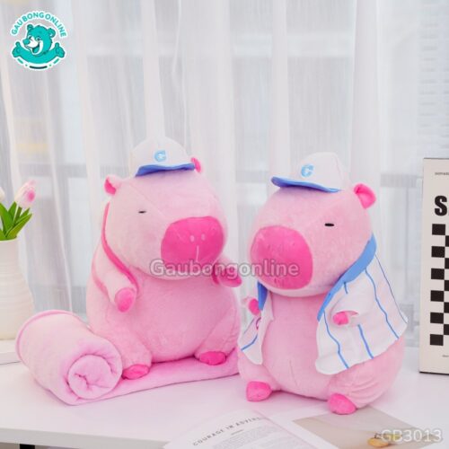 Gối Chăn Mền Capybara Mặc Áo