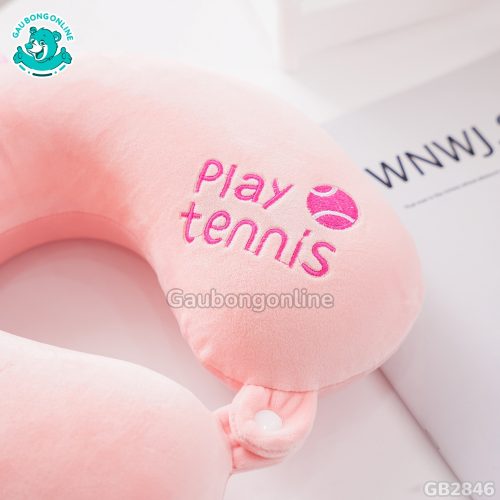 Gối Cổ Cao Su Capybara Hồng Bóng Tennis