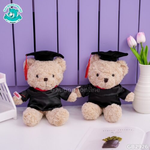Gấu Bông Head Lông Xoắn Áo Lụa Tốt Nghiệp mềm mại, dễ thương