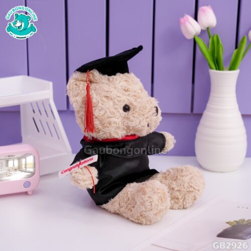 Gấu Bông Head Lông Xoắn Áo Lụa Tốt Nghiệp nhồi bông êm ái