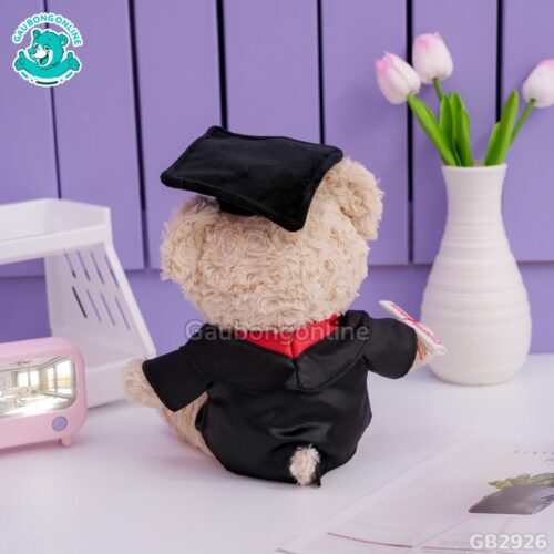 Gấu Bông Head Lông Xoắn Áo Lụa Tốt Nghiệp có outfit sang trọng
