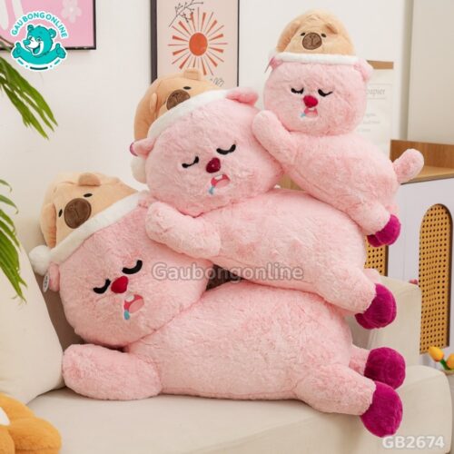 Loopy Đội Mũ Capybara Nằm được bán tại Gấu Bông Online