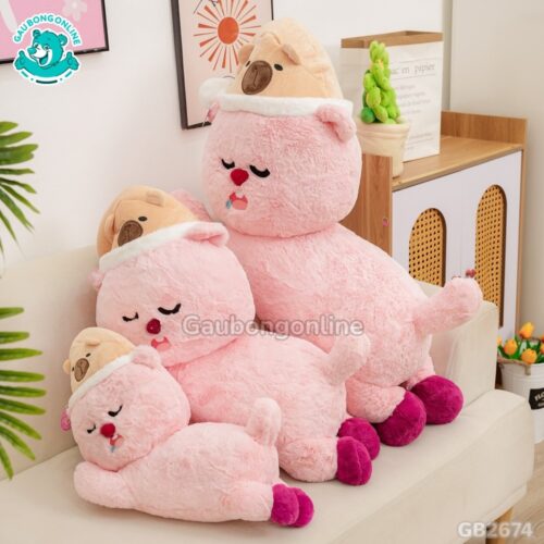 Loopy Đội Mũ Capybara Nằm đa dạng kích thước