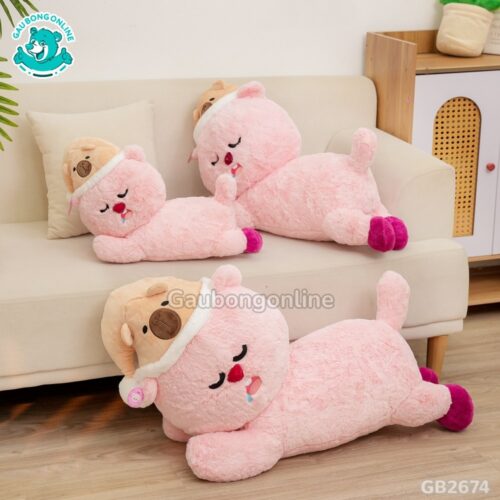 Loopy Đội Mũ Capybara Nằm dễ thương