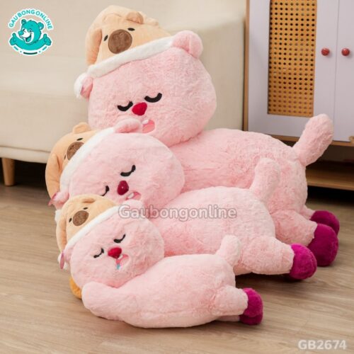 Loopy Đội Mũ Capybara Nằm căng phồng, mềm mịn