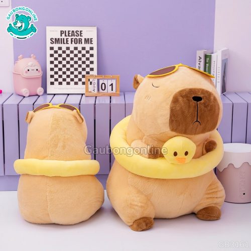 Gấu Bông Capybara Đeo Phao Vịt