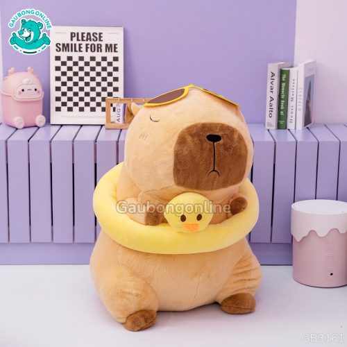 Gấu Bông Capybara Đeo Phao Vịt