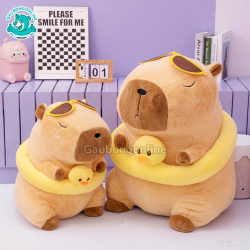 Gấu Bông Capybara Đeo Phao Vịt