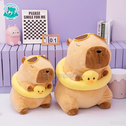 Gấu Bông Capybara Đeo Phao Vịt