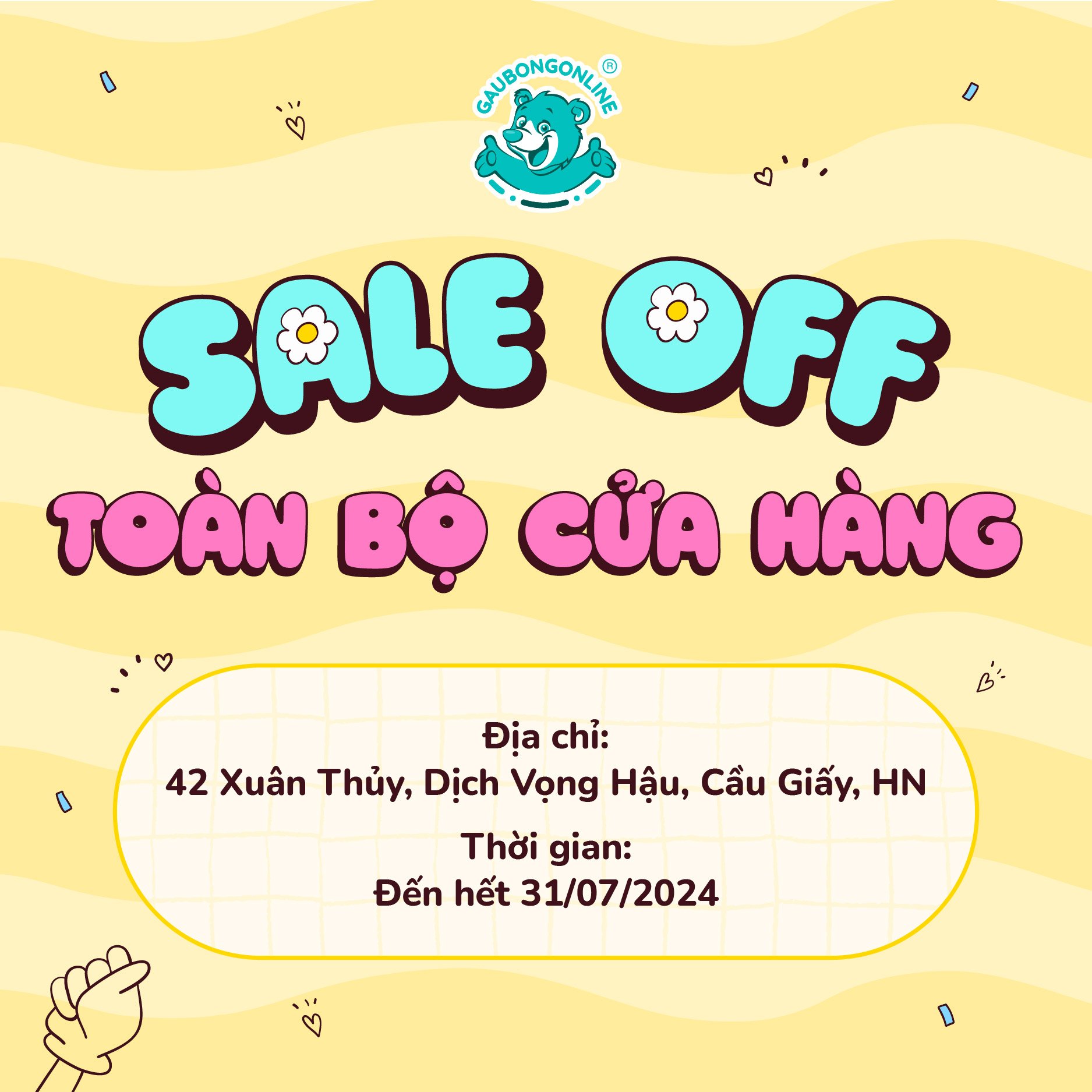 GẤU BÔNG ONLINE XUÂN THỦY SALE OFF TOÀN BỘ CỬA HÀNG