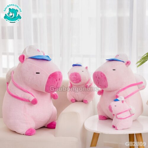 Chuột Capybara Hồng Đeo Bóng mềm mại, dễ thương