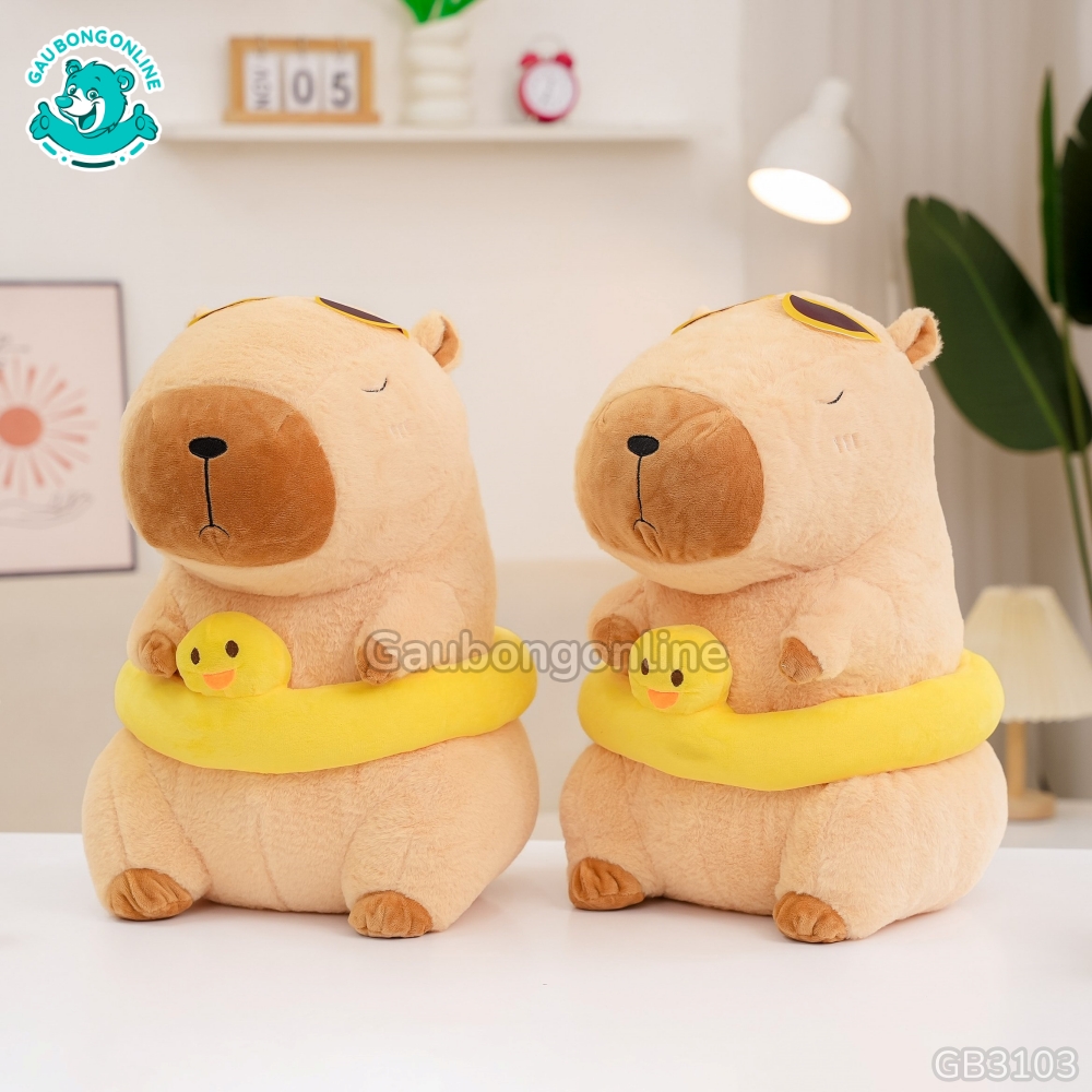 Gấu Bông Capybara Đeo Phao - Vịt