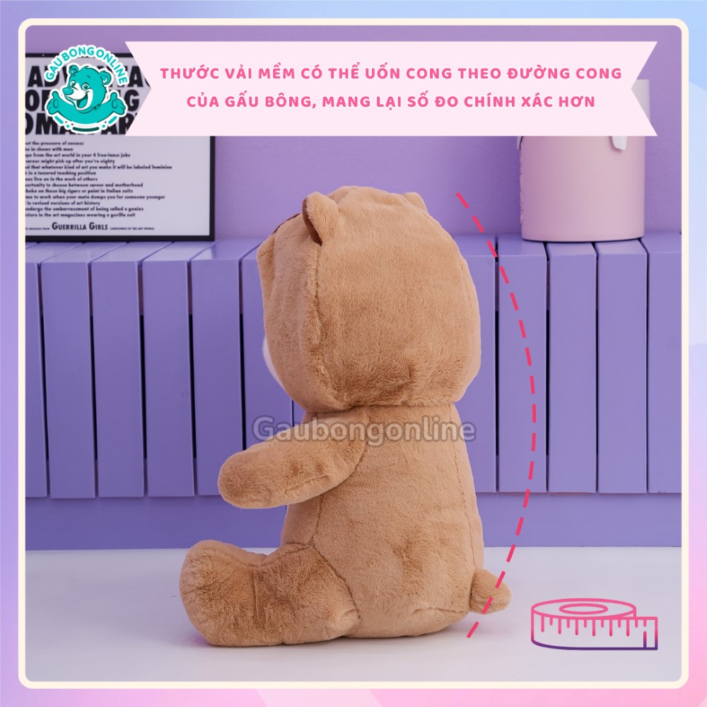Gấu bông thường có hình dạng mềm mại, không cố định và có thể thay đổi tùy theo tư thế