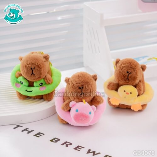 Móc Khóa Chuột Capybara Đeo Phao dễ thương