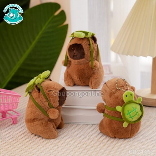 Móc Khóa Chuột Capybara Đeo Túi Rùa