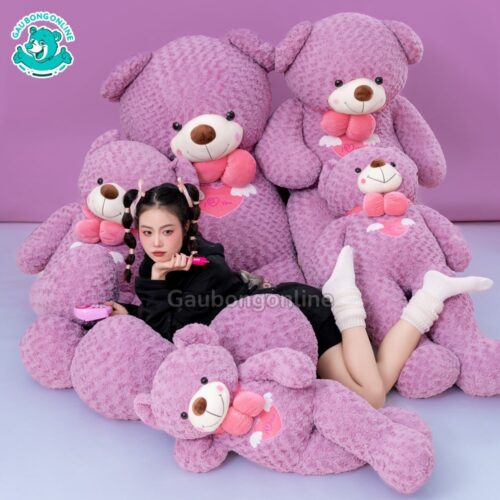 Gấu Bông Teddy Angel Tím