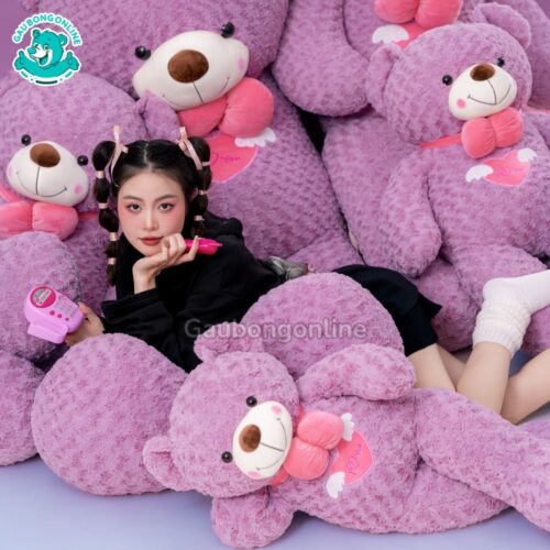 Gấu Bông Teddy Angel Tím