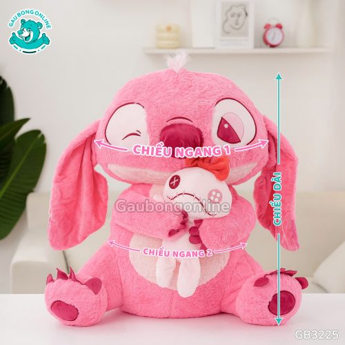 Gấu Bông Stitch Hồng Ôm Quái Vật Scrump