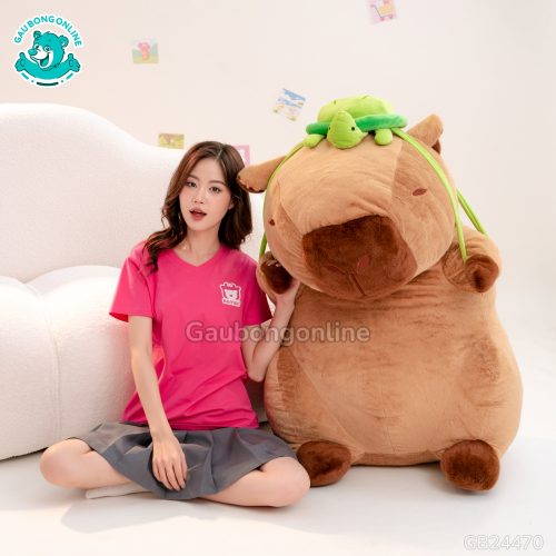 Gấu Bông Capybara Đeo Túi Rùa (Bigsize)