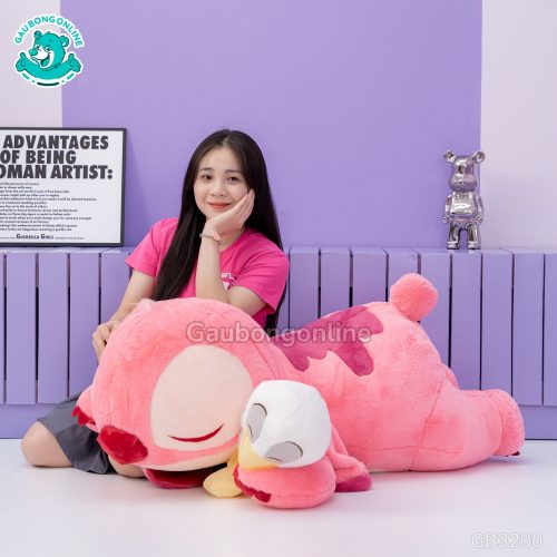 Gấu Bông Stitch Nằm Ôm Vịt Big Size