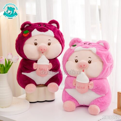 Gối Chăn Mền Heo Lotso Ôm Bình Sữa