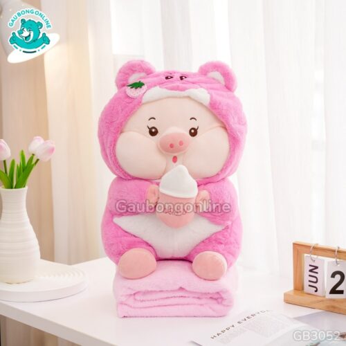 Gối Chăn Mền Heo Lotso Ôm Bình Sữa