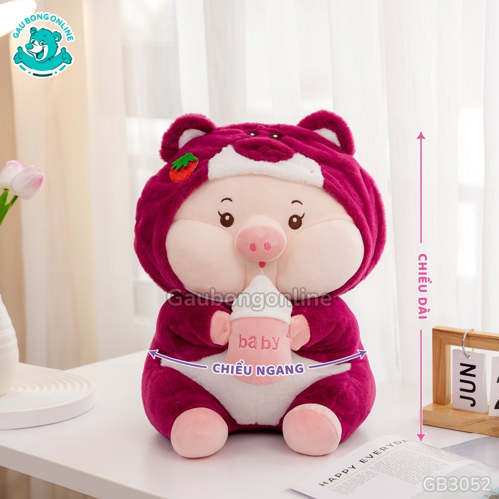Gối Chăn Mền Heo Lotso Ôm Bình Sữa
